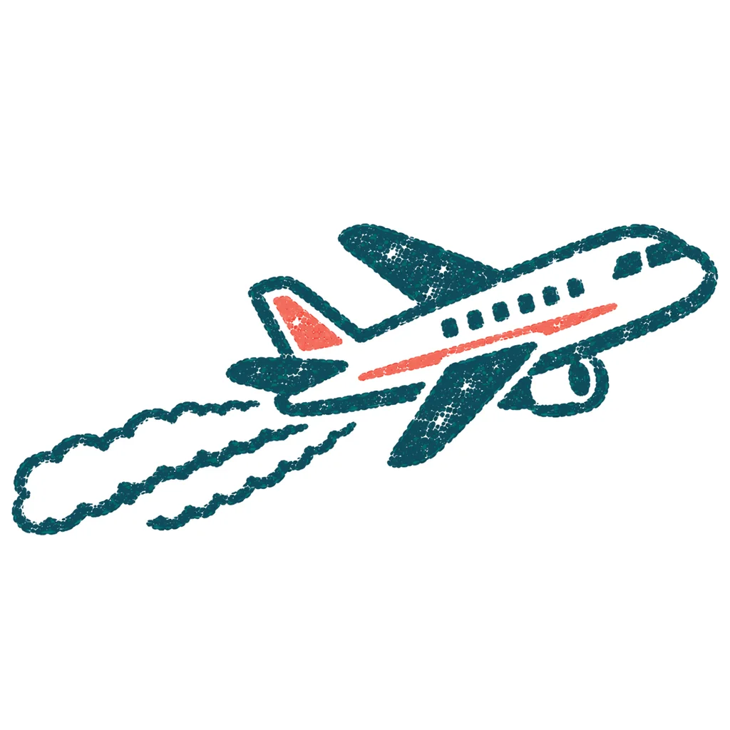 飛行機のイラスト(はんこ)
