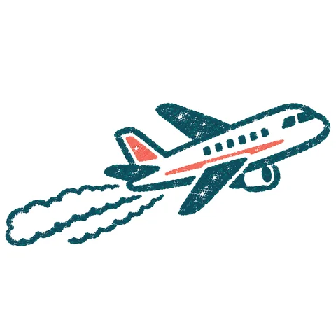 飛行機のイラスト(はんこ)