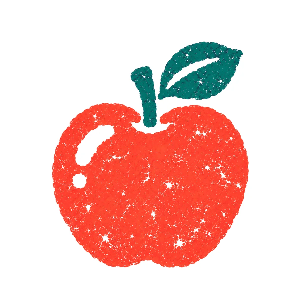 りんごのイラスト(はんこ)