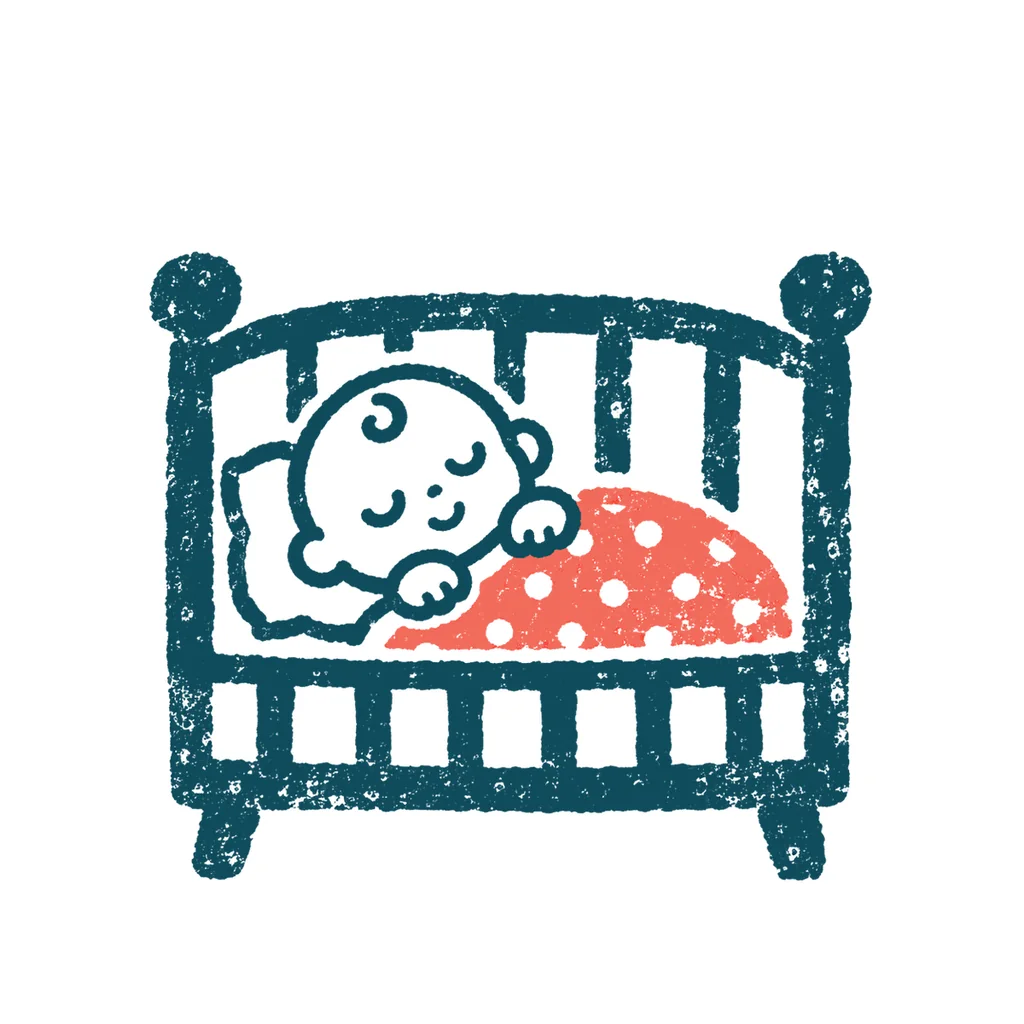 眠る赤ちゃんのイラスト(はんこ)