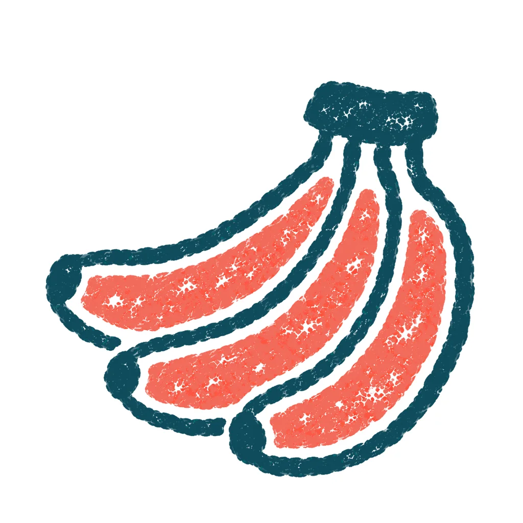 バナナのイラスト(はんこ)