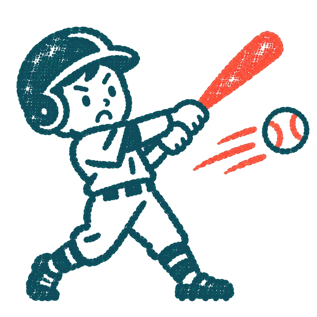バッターボックスの野球選手のイラスト(はんこ)