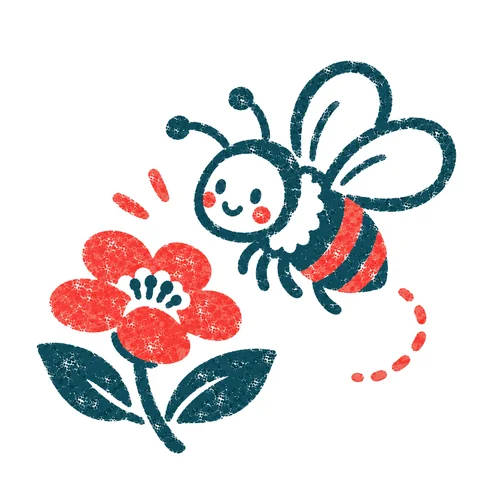 ミツバチのイラスト(はんこ)