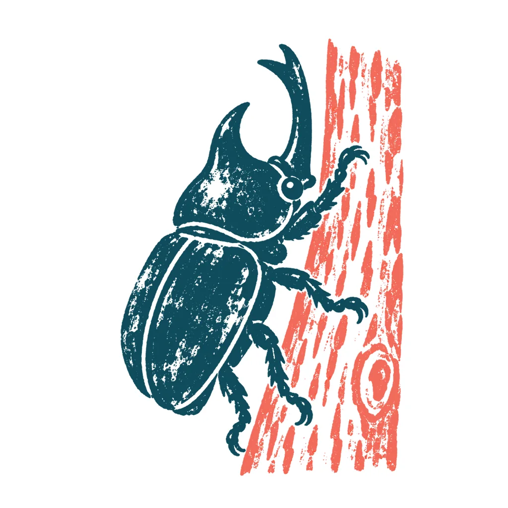 カブトムシのイラスト(はんこ)