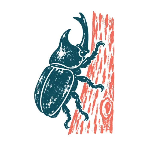 カブトムシのイラスト(はんこ)