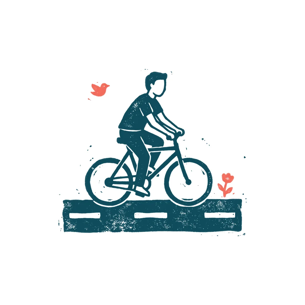 自転車に乗る人のイラスト(はんこ・顔なし)