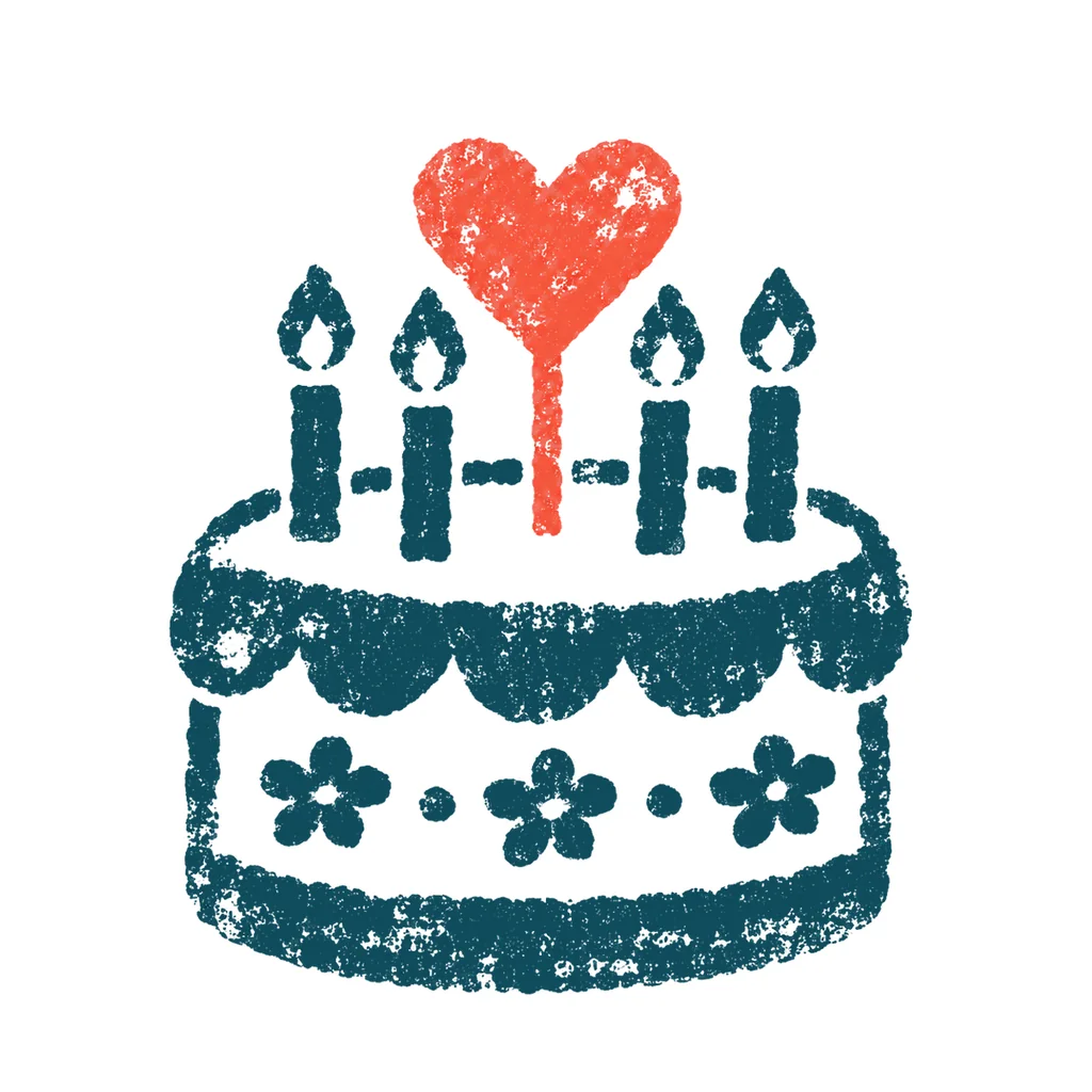 誕生日ケーキのイラスト(はんこ)