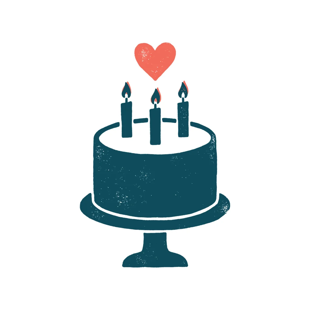 誕生日ケーキのイラスト(はんこ・顔なし)