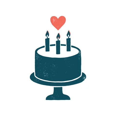 誕生日ケーキのイラスト(はんこ・顔なし)