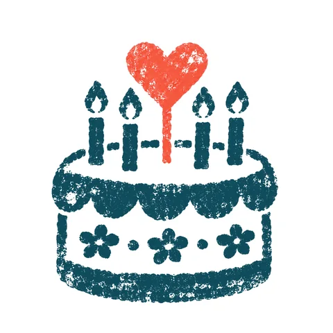 誕生日ケーキのイラスト(はんこ)