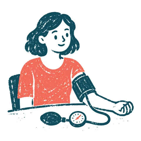 血圧を測るのイラスト(はんこ)