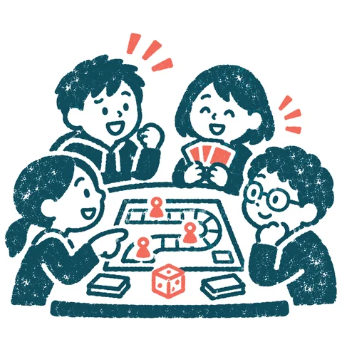 ボードゲームで遊ぶのイラスト(はんこ)
