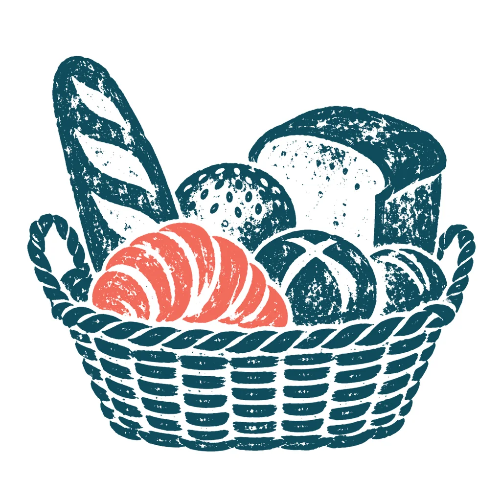 パン屋のパンのイラスト(はんこ)
