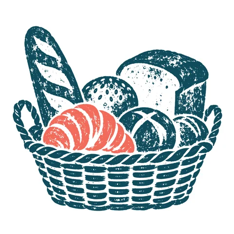 パン屋のパンのイラスト(はんこ)