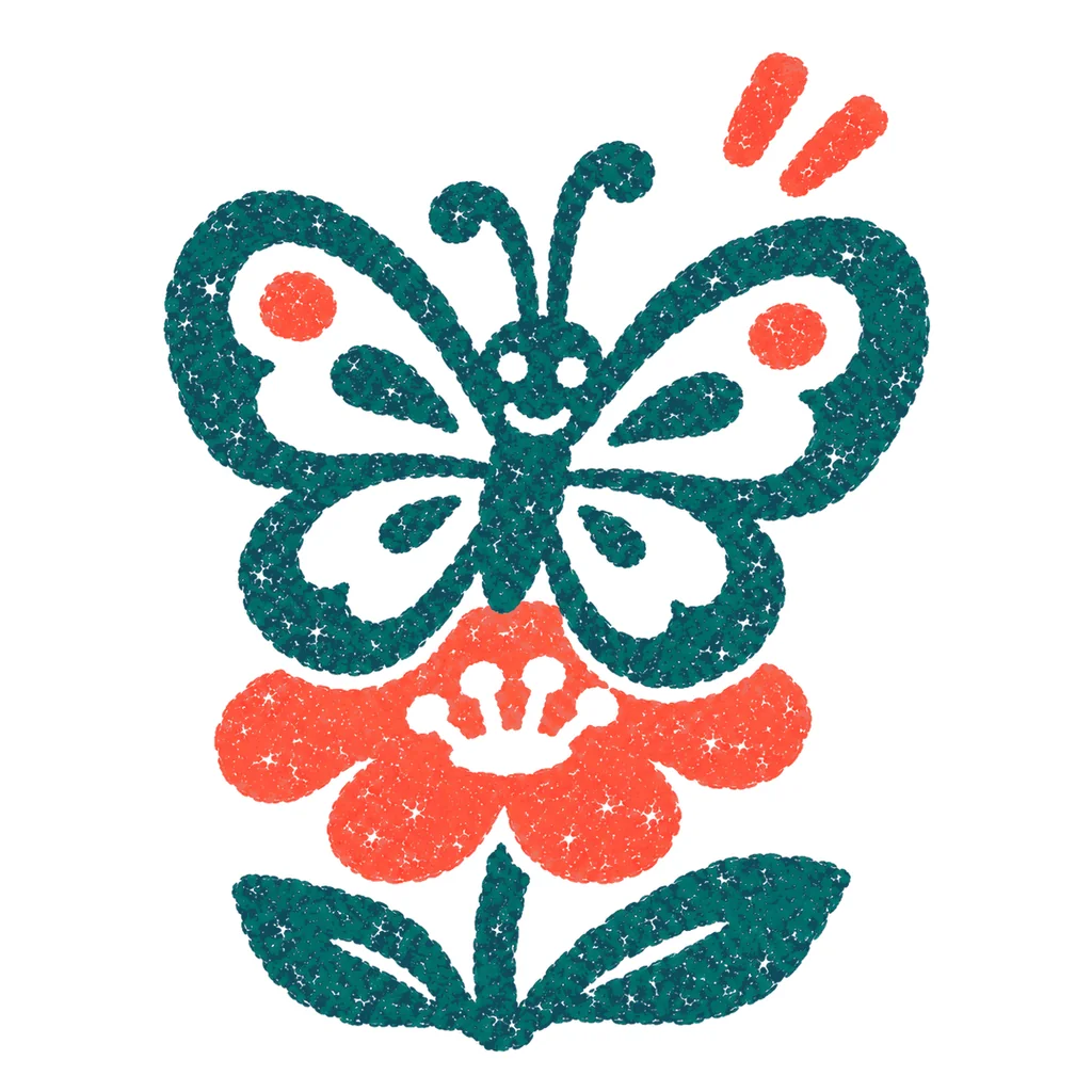 蝶のイラスト(はんこ)