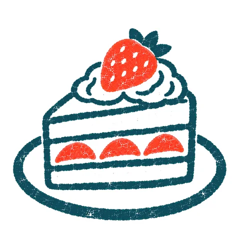 ショートケーキのイラスト(はんこ)