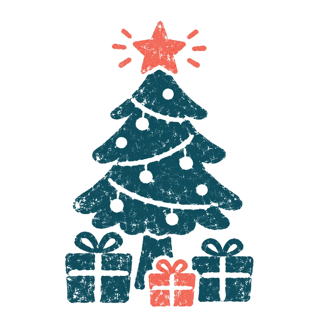 クリスマスツリーのイラスト(はんこ)