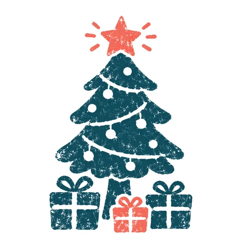 クリスマスツリーのイラスト(はんこ)
