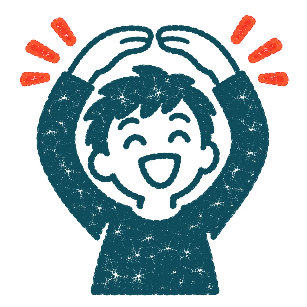 腕で丸を作る人のイラスト(はんこ)
