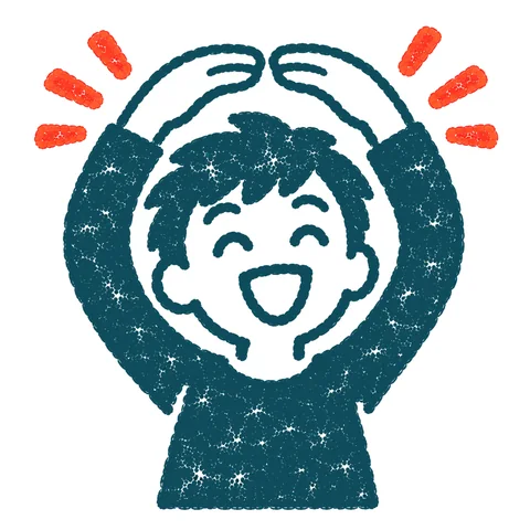 腕で丸を作る人のイラスト(はんこ)