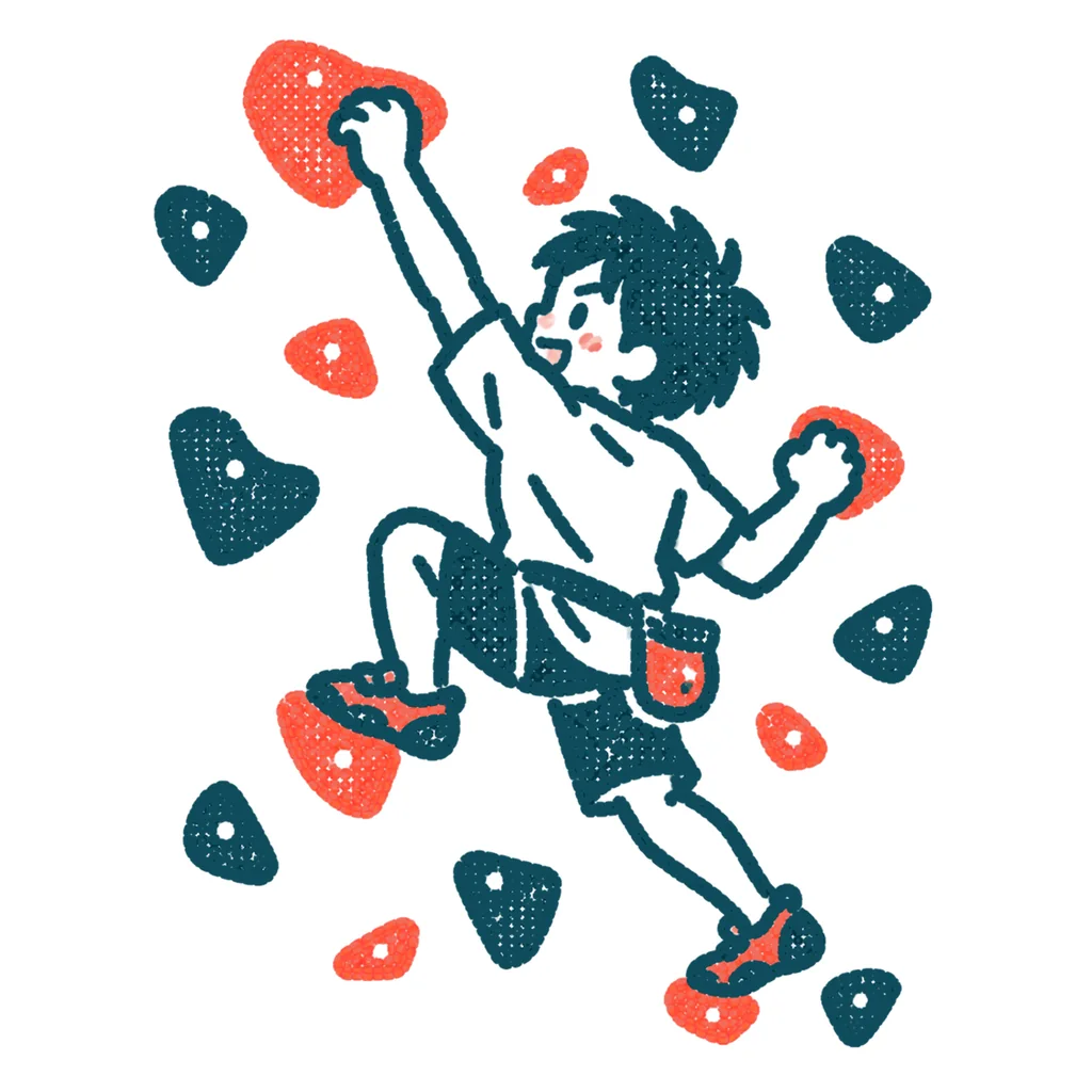 ボルダリングのイラスト(はんこ)