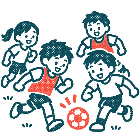 部活動に励む学生のイラスト(はんこ)