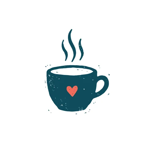 コーヒーカップのイラスト(はんこ・顔なし)