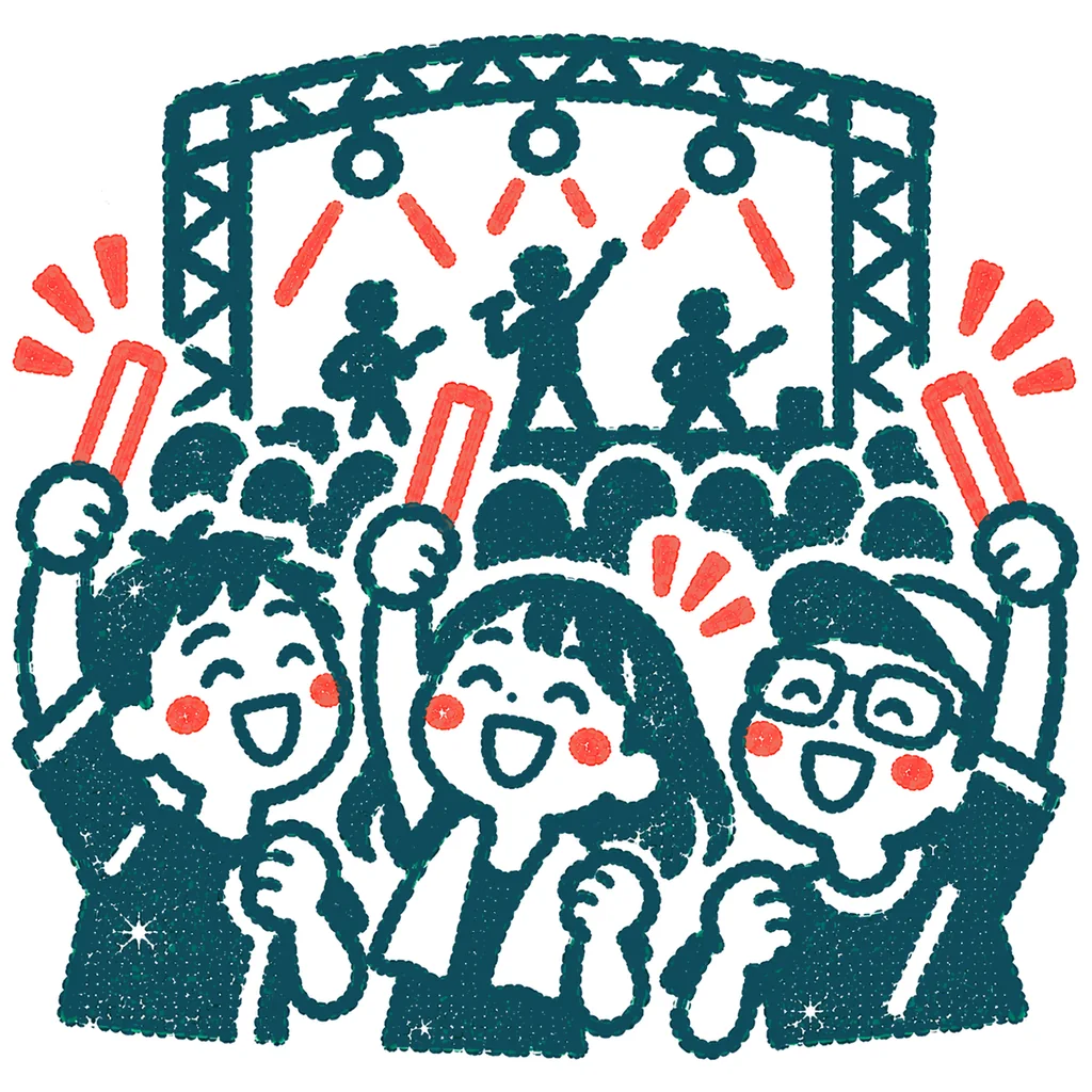 ライブを楽しむのイラスト(はんこ)
