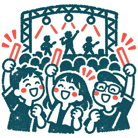 ライブを楽しむのイラスト(はんこ)