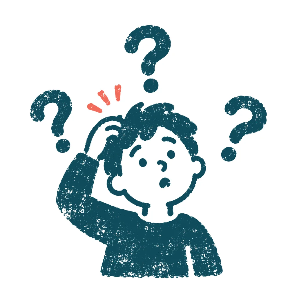 困惑する人のイラスト(はんこ)