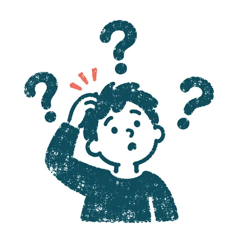 困惑する人のイラスト(はんこ)