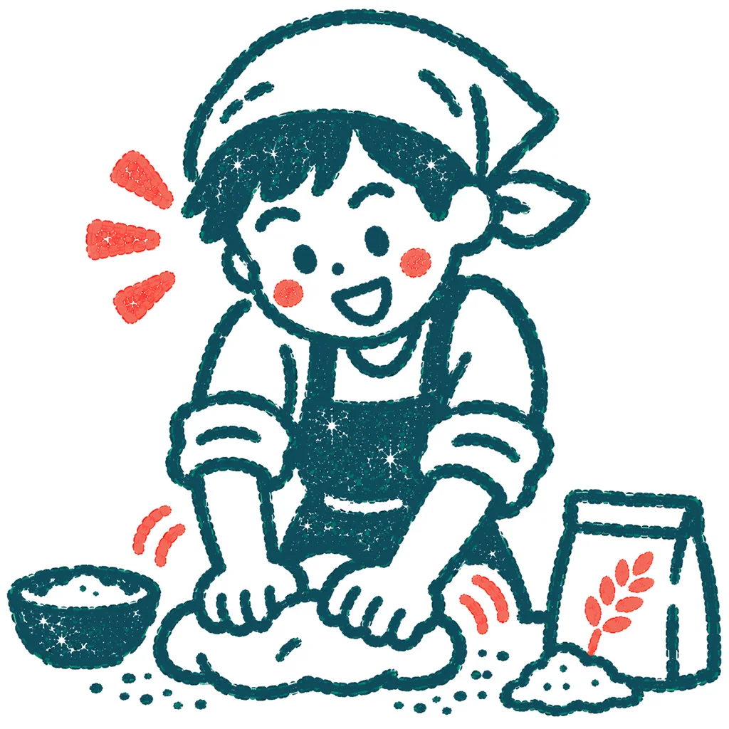趣味で料理を楽しむのイラスト(はんこ)