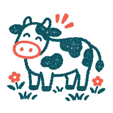 牛のイラスト(はんこ)