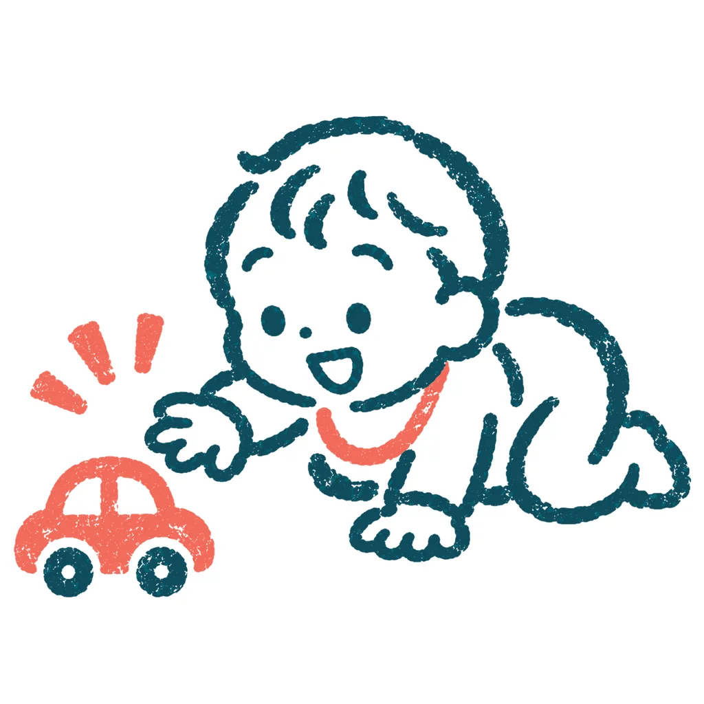 ハイハイする赤ちゃんのイラスト(はんこ)