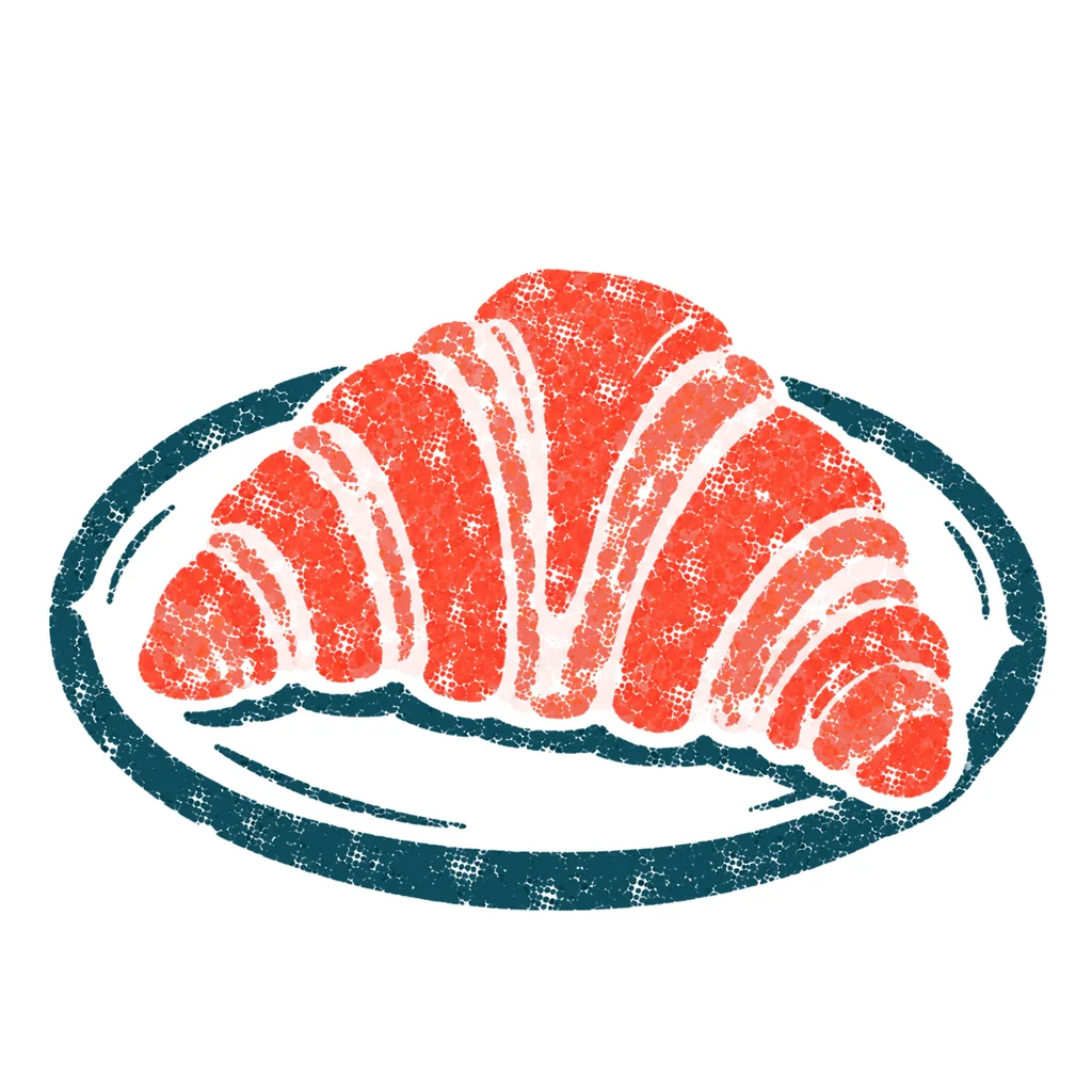 クロワッサンのイラスト(はんこ)