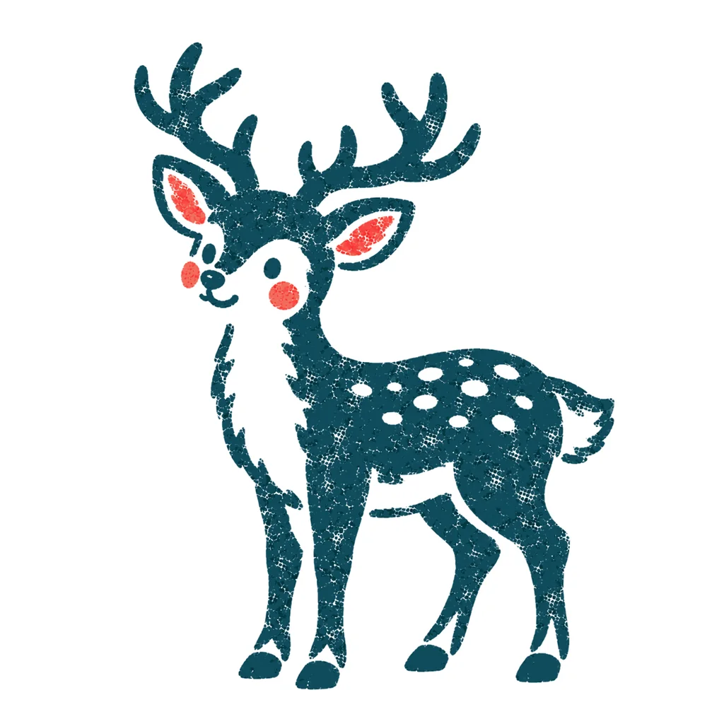 シカのイラスト(はんこ)