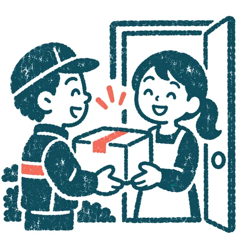 宅配便を受け取るのイラスト(はんこ)