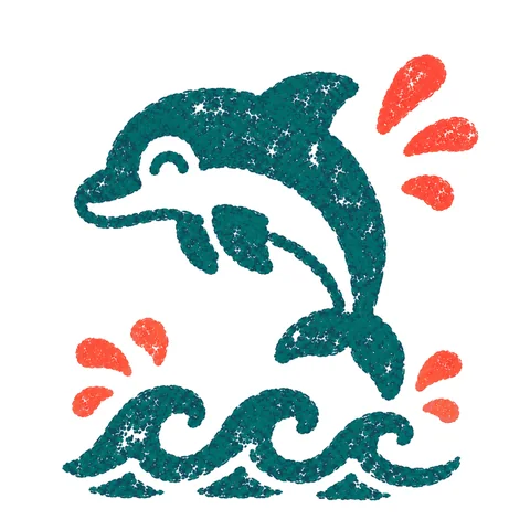 イルカのイラスト(はんこ)