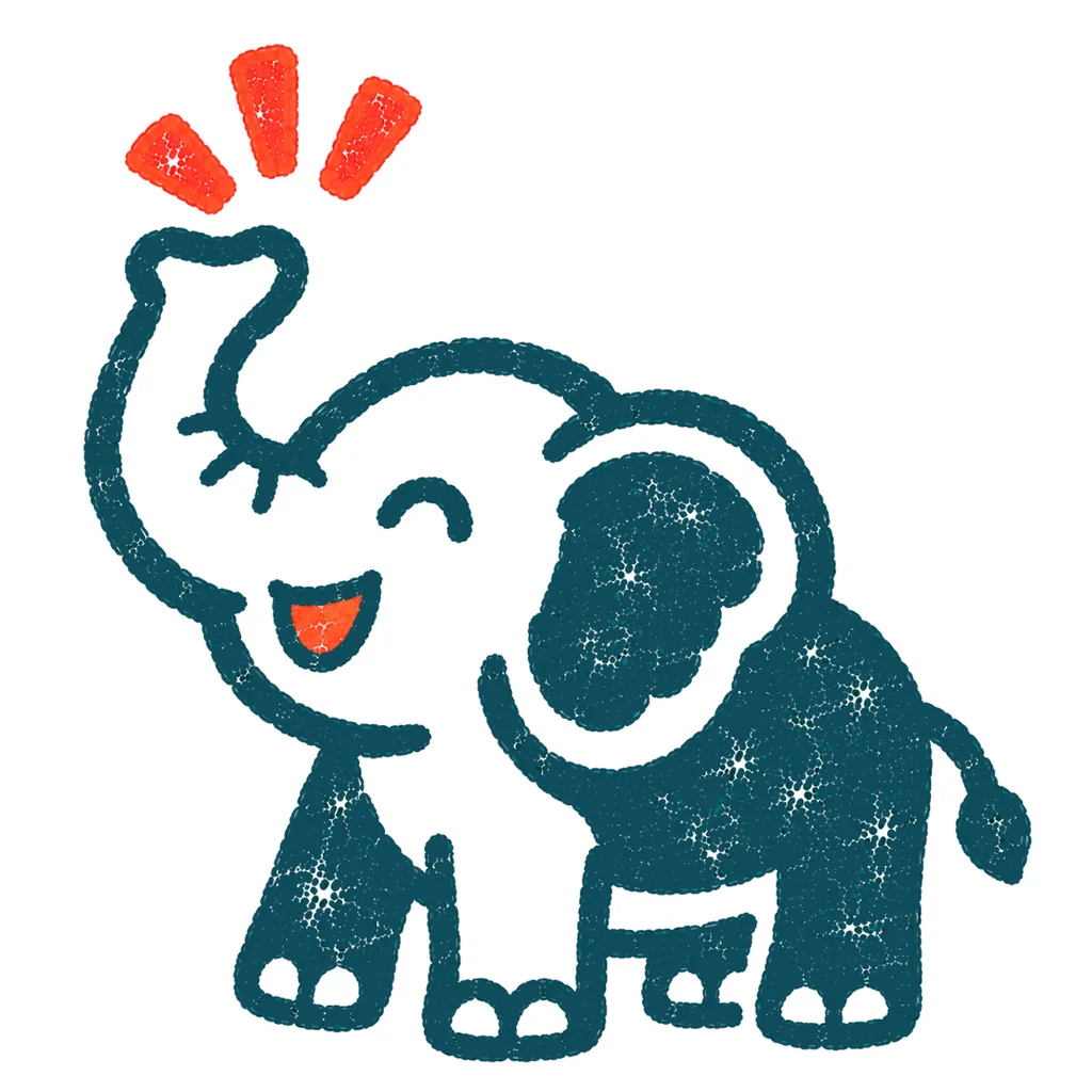 ゾウのイラスト(はんこ)