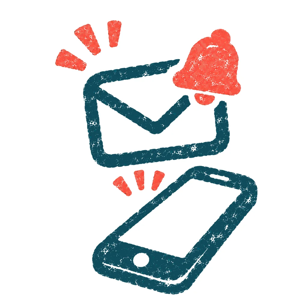 メールが届くのイラスト(はんこ)
