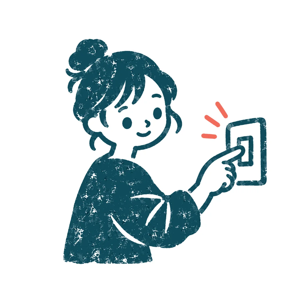 節電・節約のイラスト(はんこ)