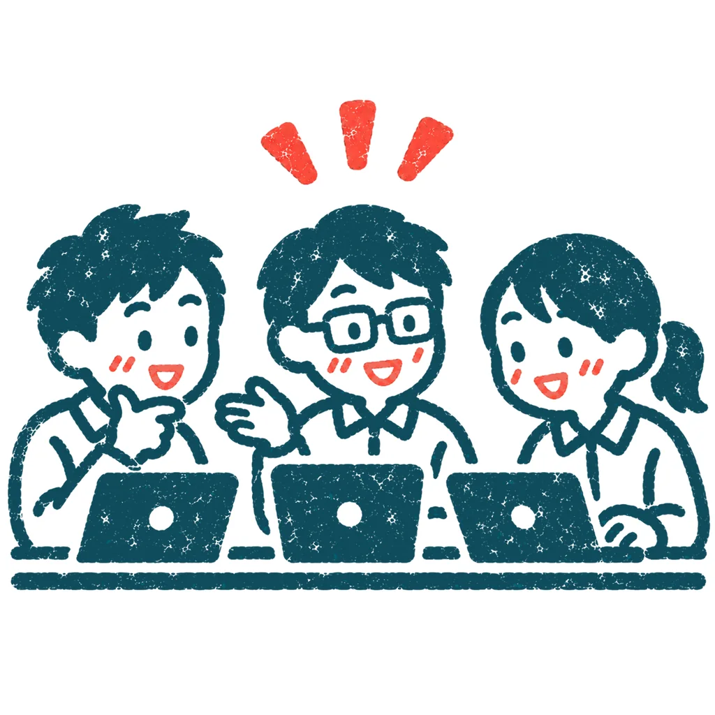 エンジニアチームのイラスト(はんこ)