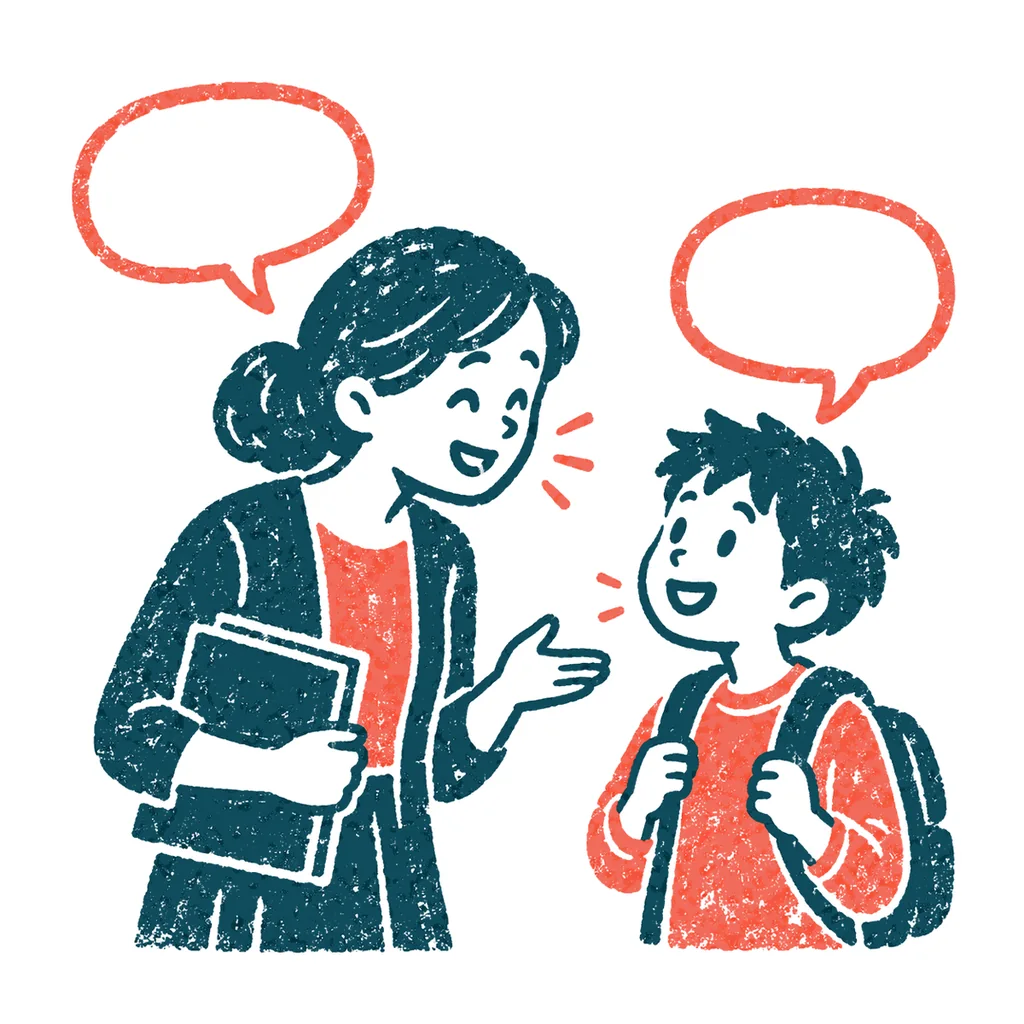 英会話レッスンのイラスト(はんこ)
