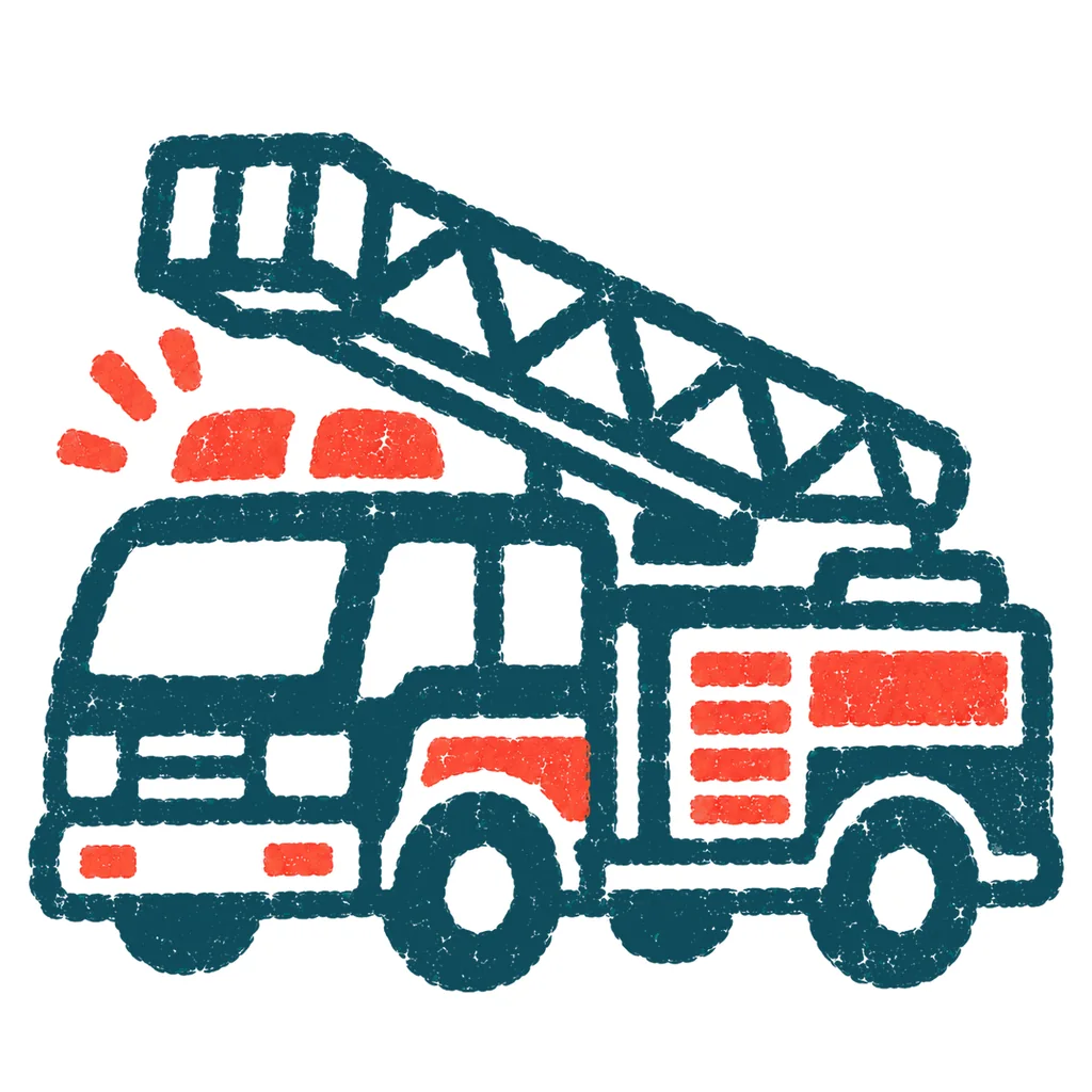 消防車のイラスト(はんこ)