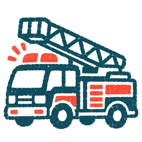 消防車のイラスト(はんこ)