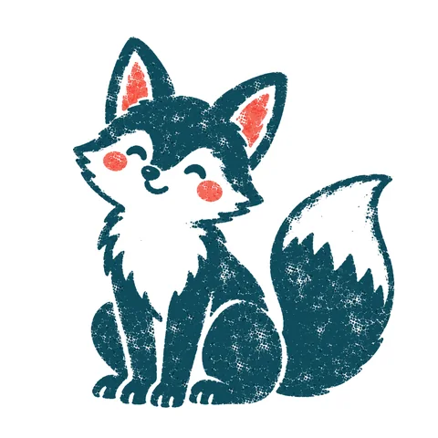 キツネのイラスト(はんこ)