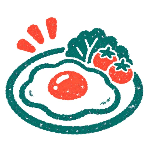 目玉焼きのイラスト(はんこ)