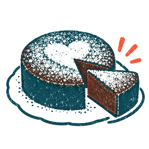 ガトーショコラのイラスト(はんこ)
