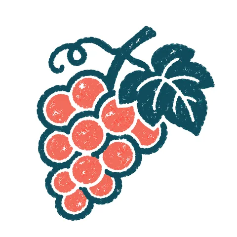 ぶどうのイラスト(はんこ)