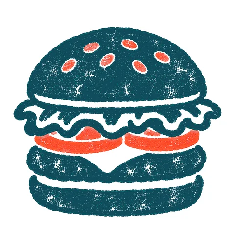 ハンバーガーのイラスト(はんこ)